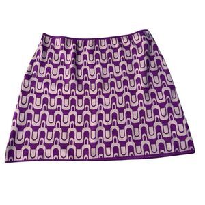 Maeve ~ Fuschia and Khaki geometric pattern knit skirt ~ size Xlarge
